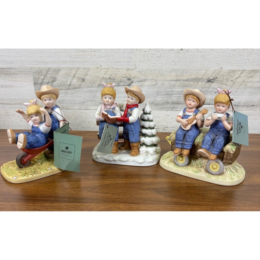 Homco Denim Days Debbie and Danny 85, 98, 02 Lot of 3